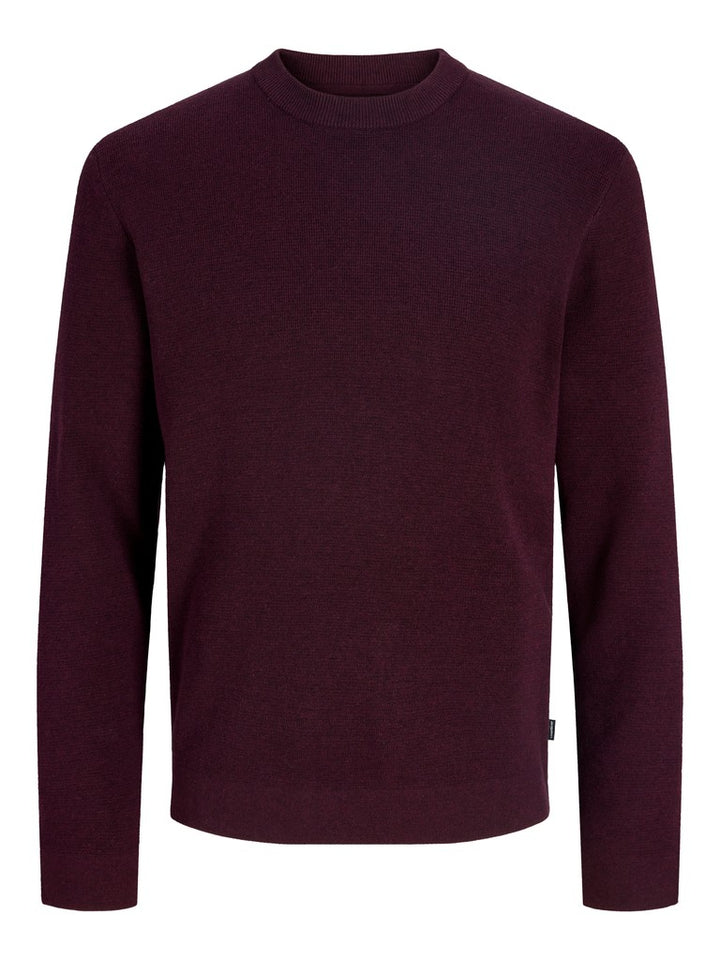 Jprblamilano Stitch Knit Crew Neck Sn - Bordeaux