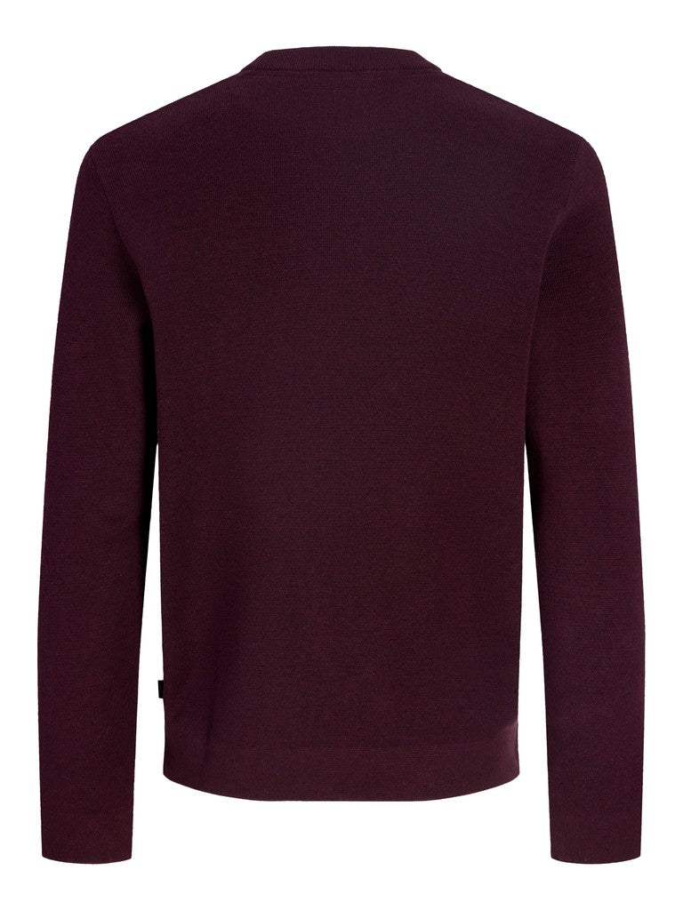 Jprblamilano Stitch Knit Crew Neck Sn - Bordeaux