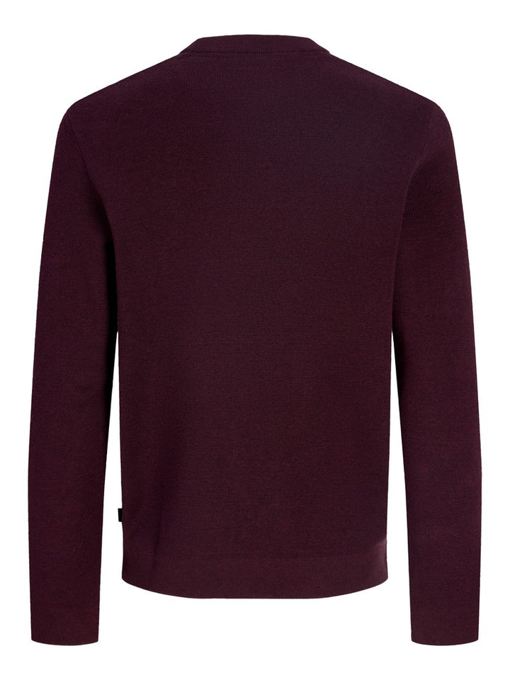 Jprblamilano Stitch Knit Crew Neck Sn - Bordeaux