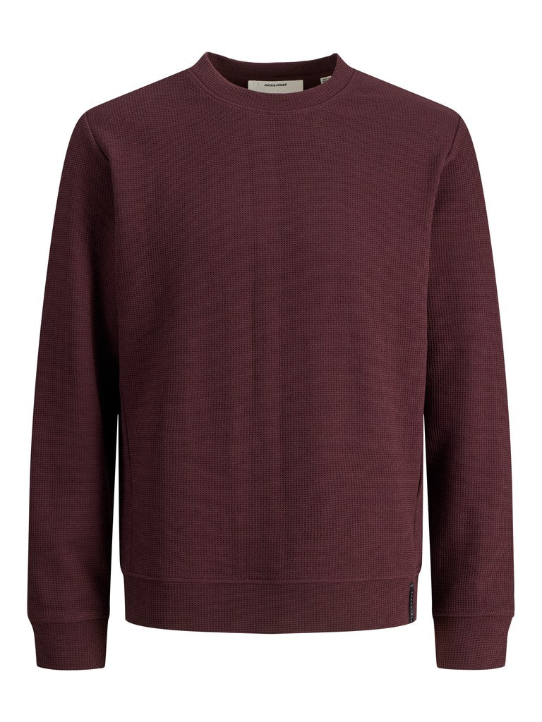 Jcofusion Waffle Brand Sweat Crew Neck - Bordeaux