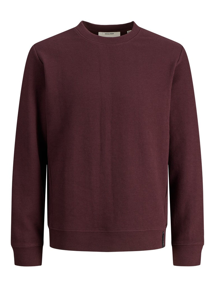 Jcofusion Waffle Brand Sweat Crew Neck - Bordeaux