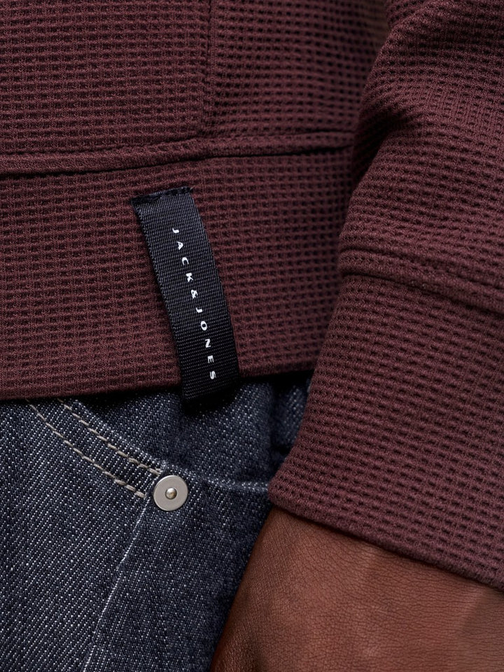 Jcofusion Waffle Brand Sweat Crew Neck - Bordeaux
