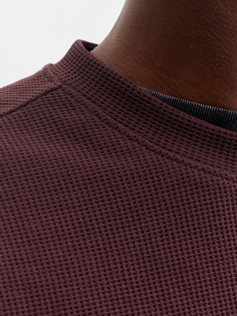 Jcofusion Waffle Brand Sweat Crew Neck - Bordeaux