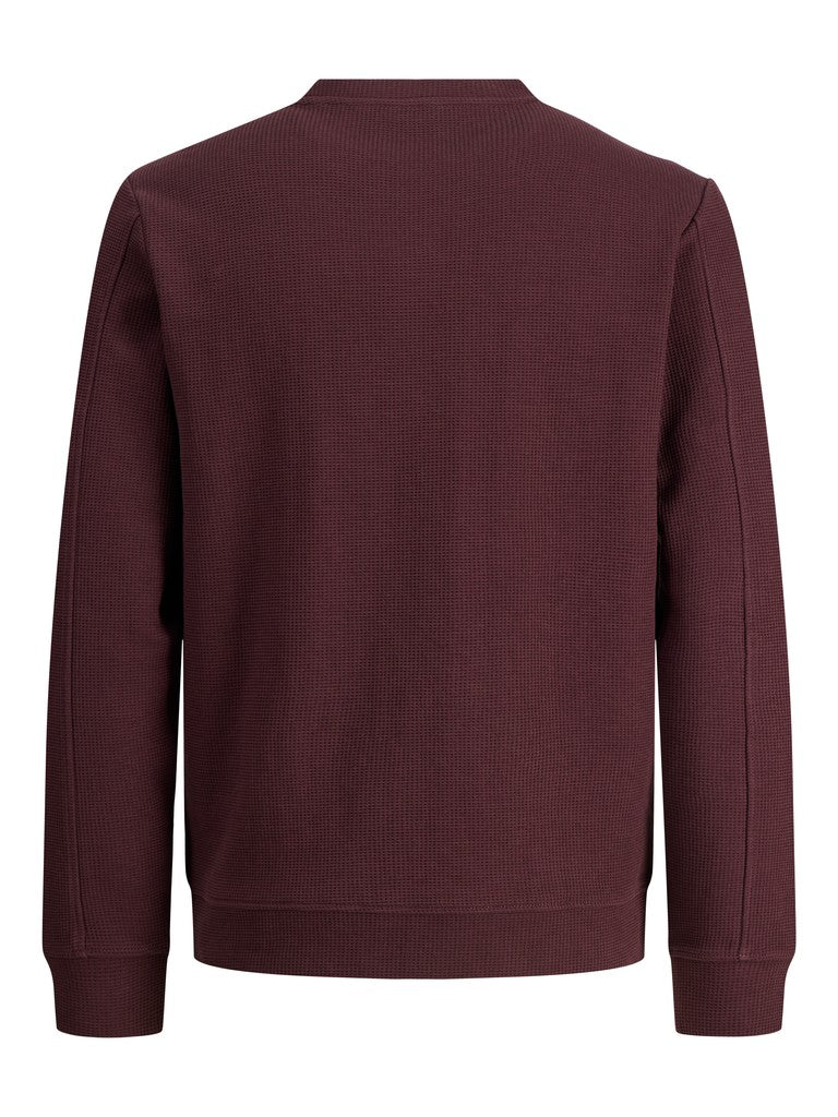 Jcofusion Waffle Brand Sweat Crew Neck - Bordeaux