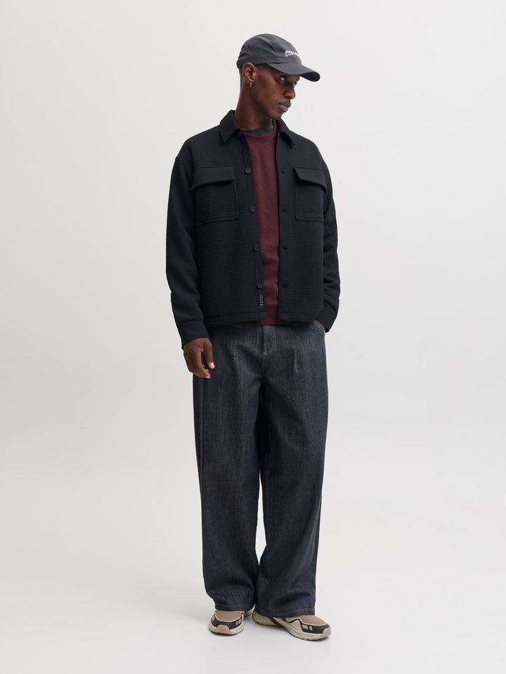 Jcofusion Waffle Brand Sweat Crew Neck - Bordeaux