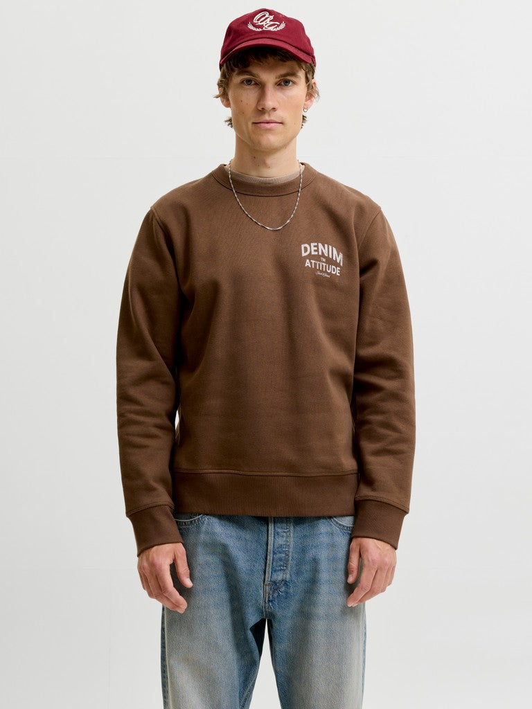Jjedover Graphic Sweat Crew - Bruin