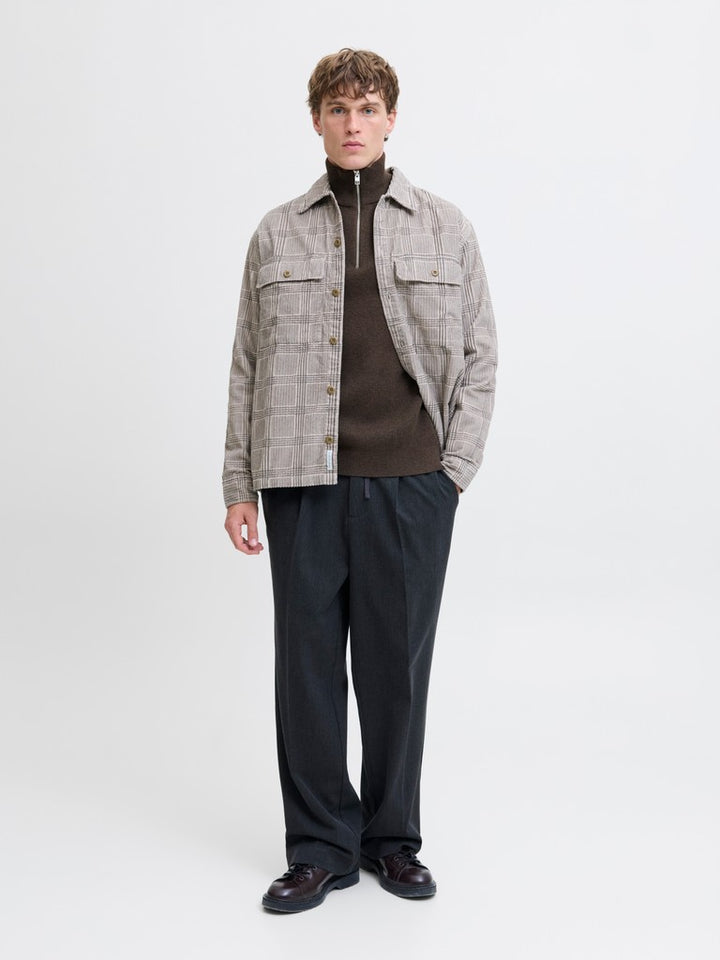 Jprblamilano Stitch Knit Half Zip Sn - Bruin