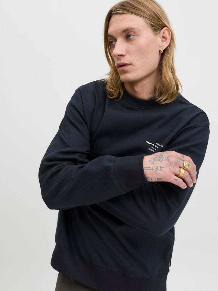 Jprblachad Branding Sweat Crew Neck Ln - Zwart