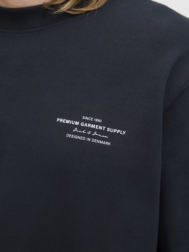 Jprblachad Branding Sweat Crew Neck Ln - Zwart