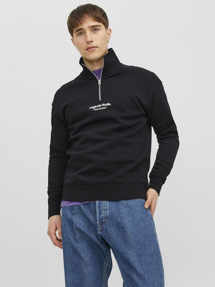 Jorvesterbro Sweat Quarter Zip Hn N - Zwart