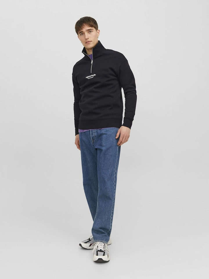 Jorvesterbro Sweat Quarter Zip Hn N - Zwart