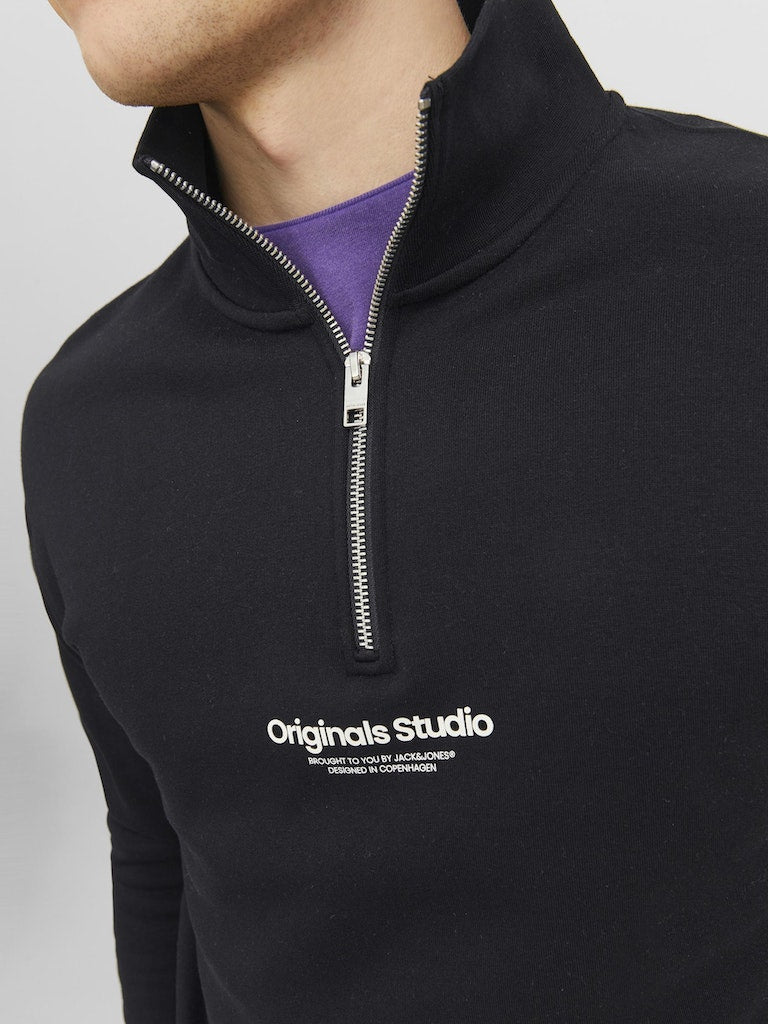 Jorvesterbro Sweat Quarter Zip Hn N - Zwart