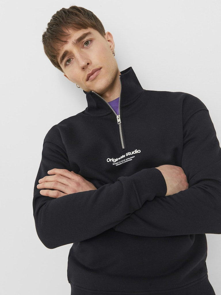 Jorvesterbro Sweat Quarter Zip Hn N - Zwart