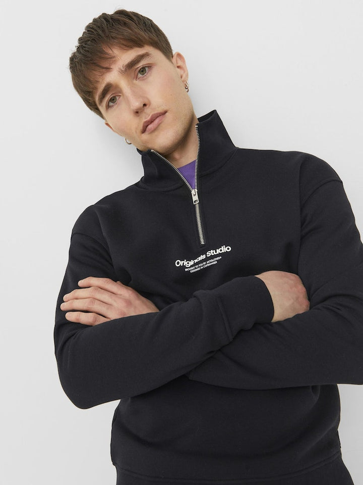 Jorvesterbro Sweat Quarter Zip Hn N - Zwart