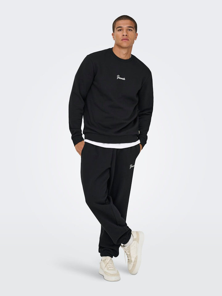 Onsceres Ski Ls Reg Crew Swe Cs - Zwart