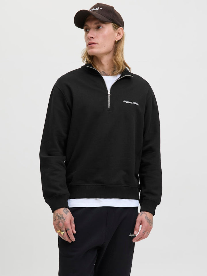 12282899jornorrebro Sweat Quarter Zip Hn N - Zwart