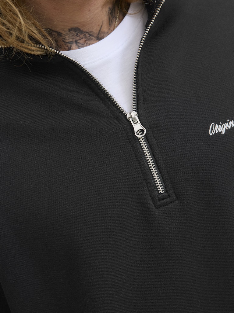 12282899jornorrebro Sweat Quarter Zip Hn N - Zwart