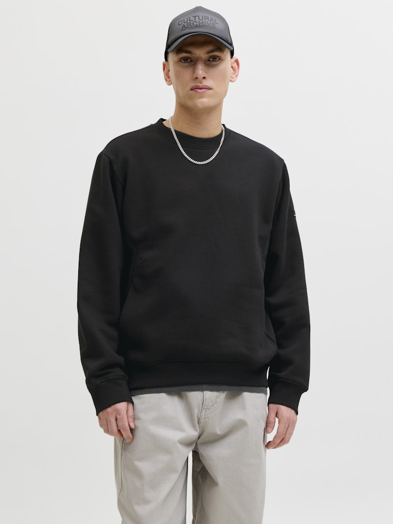 Jcofusion Sweat Badge Crew Neck - Zwart