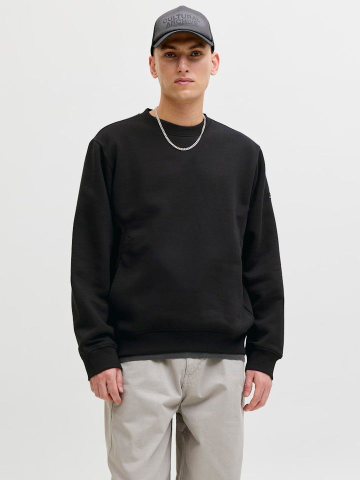 Jcofusion Sweat Badge Crew Neck - Zwart