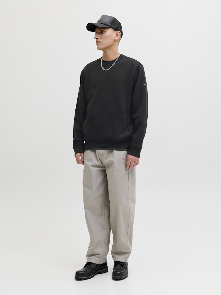 Jcofusion Sweat Badge Crew Neck - Zwart