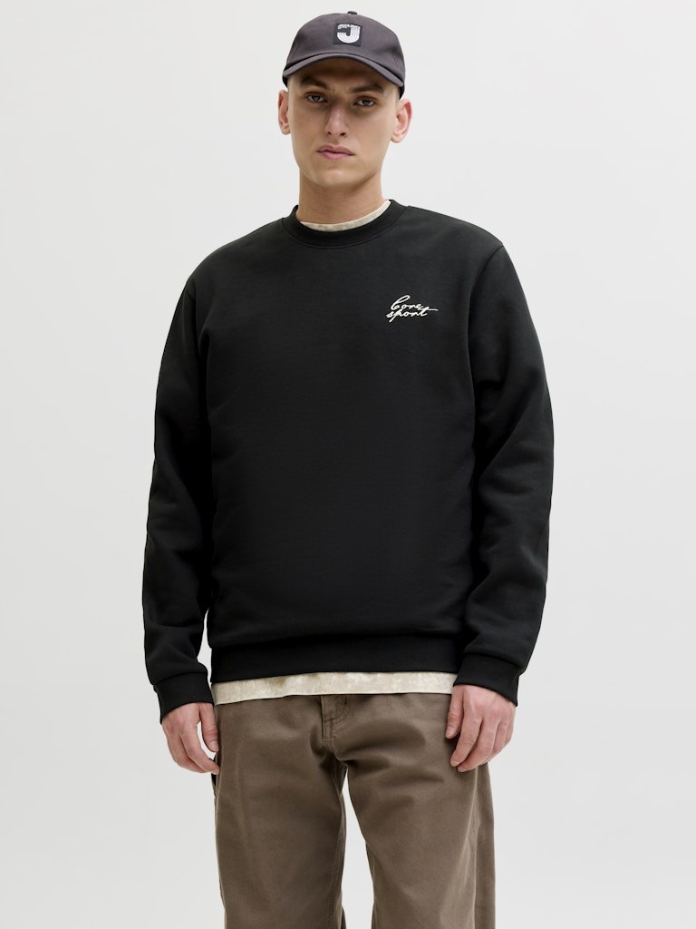 Jcodust Script Sweat Crew Neck - Zwart