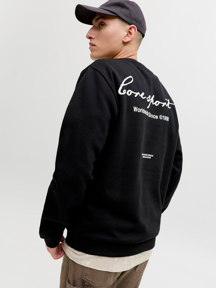 Jcodust Script Sweat Crew Neck - Zwart