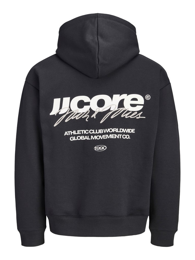 Jcoclub Back Script Print Sweat Hood Sn - Zwart