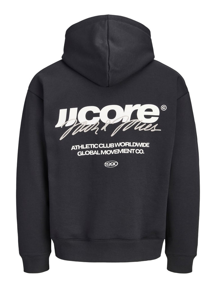 Jcoclub Back Script Print Sweat Hood Sn - Zwart