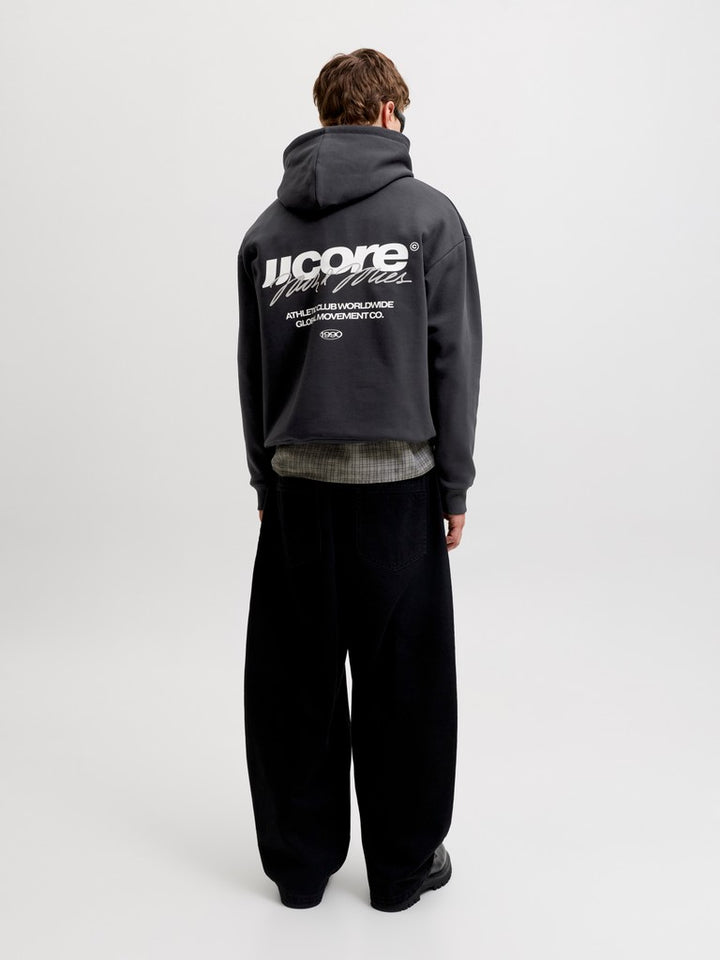 Jcoclub Back Script Print Sweat Hood Sn - Zwart