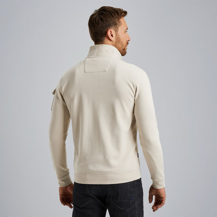 Half Zip Collar Interlock Jersey - Lichtgrijs