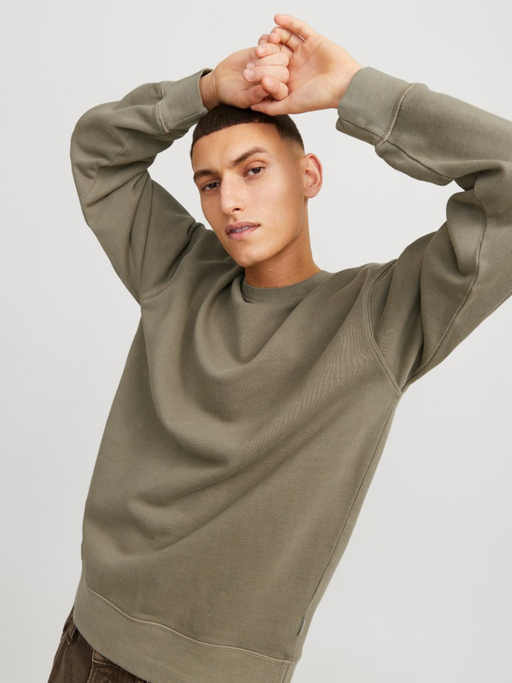 Jjecharge Faded Sweat Crew Neck Noo - Lichtgrijs
