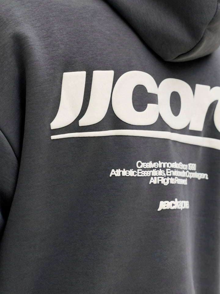 Jcoclub Backprint Sweat Hood - Antraciet
