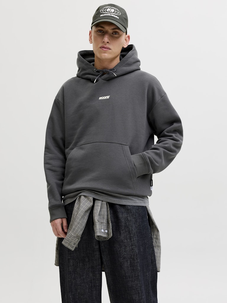 Jcoclub Backprint Sweat Hood - Antraciet