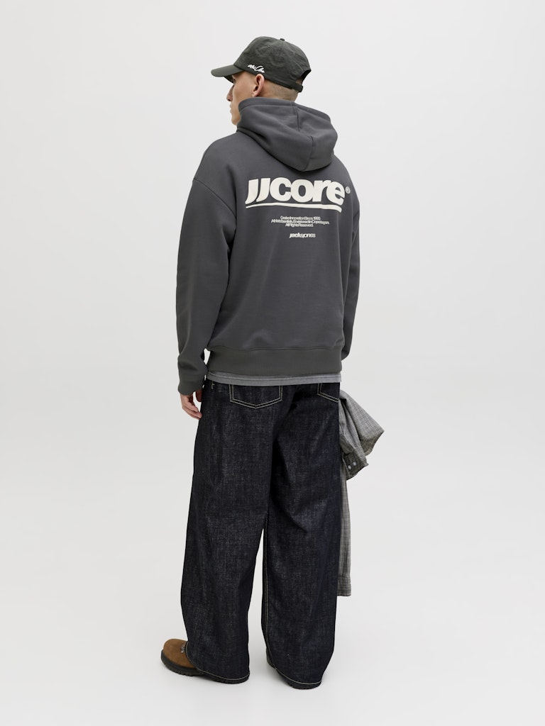 Jcoclub Backprint Sweat Hood - Antraciet