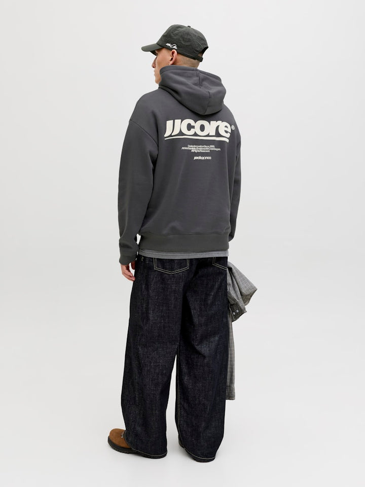 Jcoclub Backprint Sweat Hood - Antraciet
