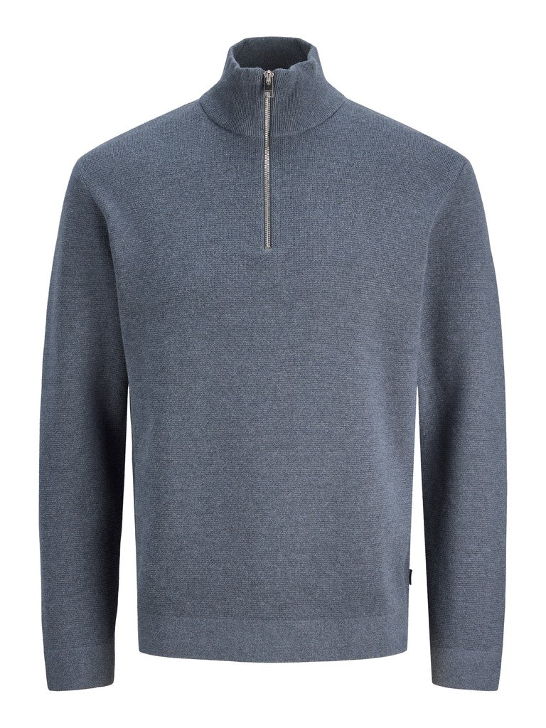 Jprblamilano Stitch Knit Half Zip Sn - Navy