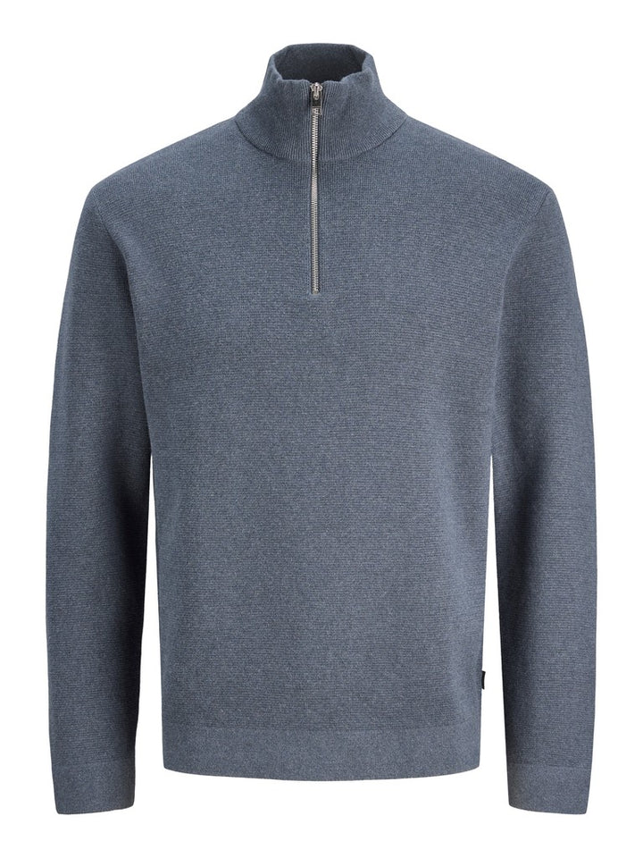 Jprblamilano Stitch Knit Half Zip Sn - Navy