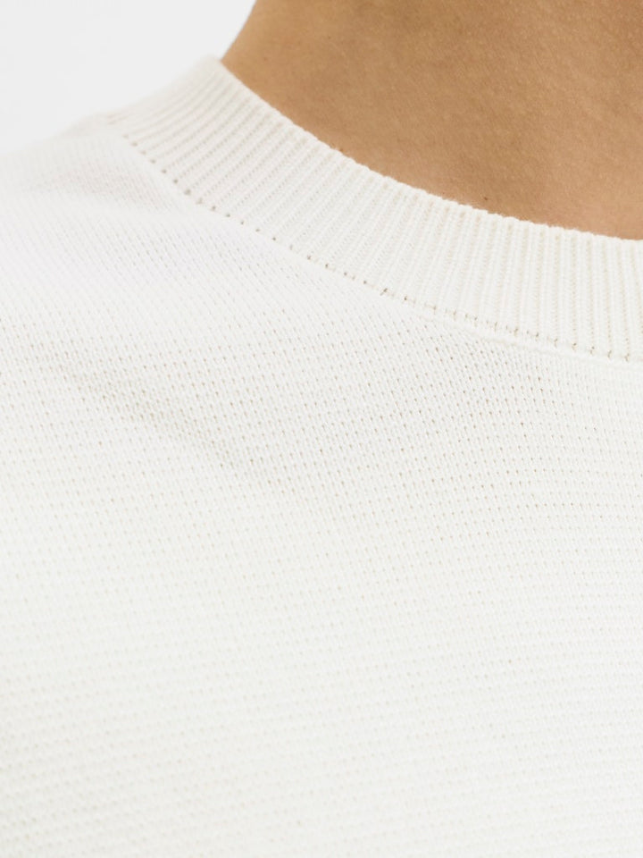 Jprblamilano Spring Knit Crew Neck Ss - Wit