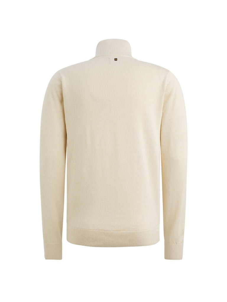 Half Zip Collar Cotton Modal - Off-white