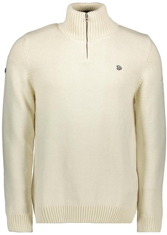 Cotten Knit Hanly Half Zip - Ecru