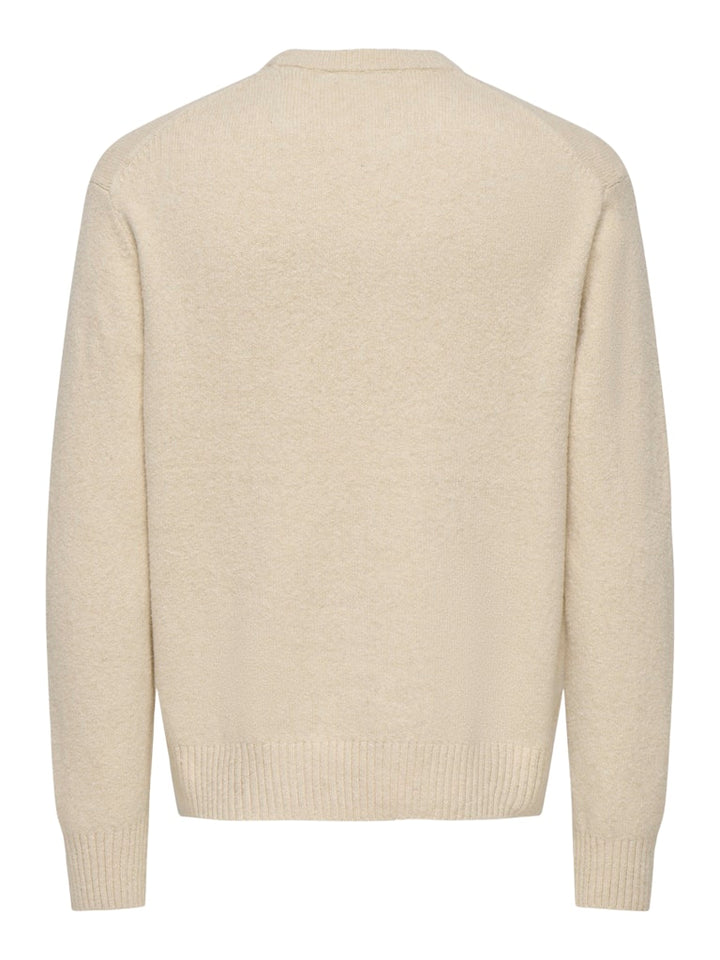 Onsjames Rlx Crew Knit Noos - Ecru