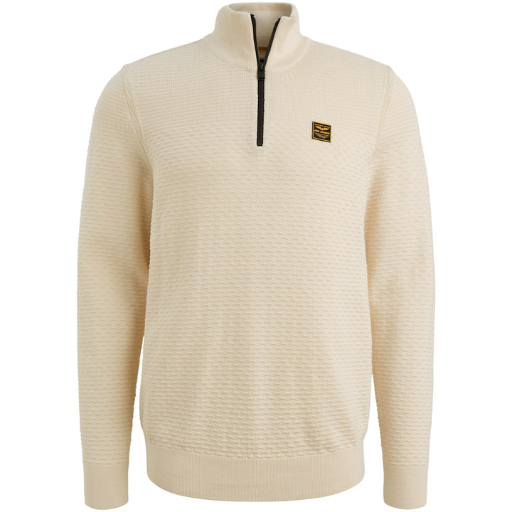Half Zip Collar Cotton Mouline (or - Ecru