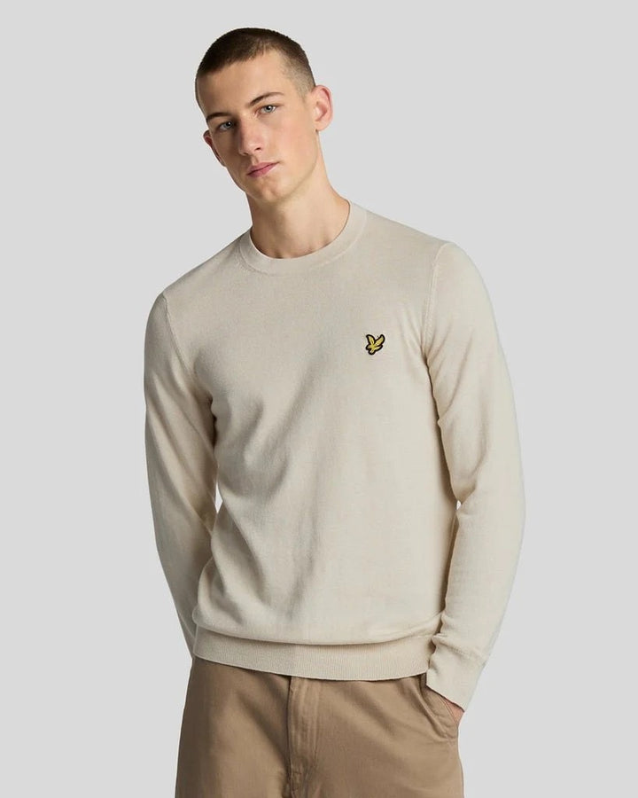 Cotton Merino Crewneck - Zand