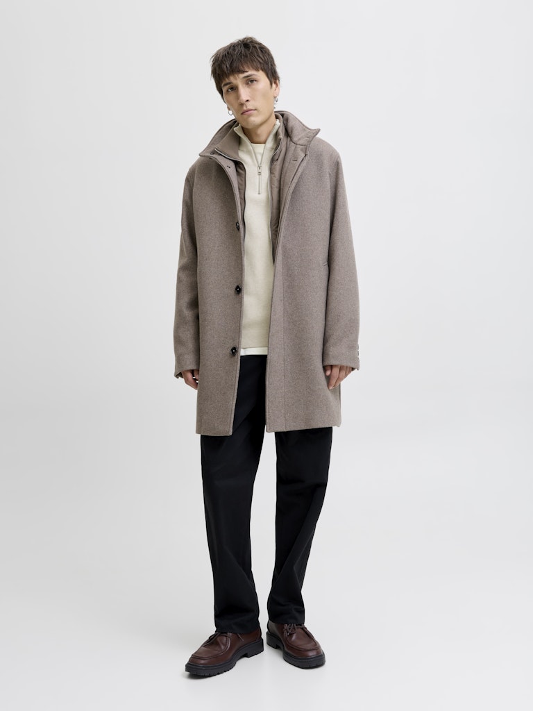 Jprblamilano Stitch Knit Half Zip Sn - Zand