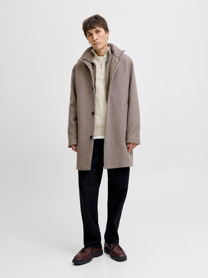 Jprblamilano Stitch Knit Half Zip Sn - Zand