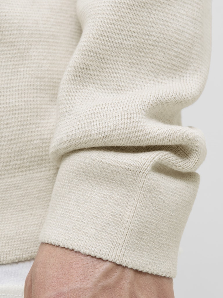 Jprblamilano Stitch Knit Half Zip Sn - Zand