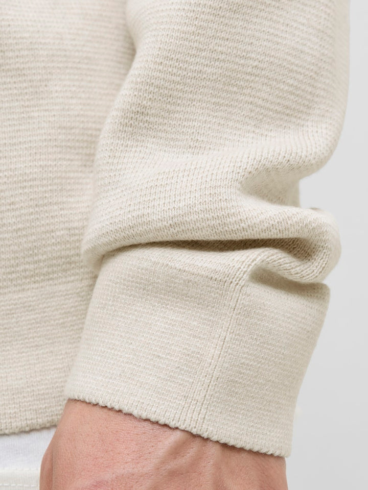 Jprblamilano Stitch Knit Half Zip Sn - Zand