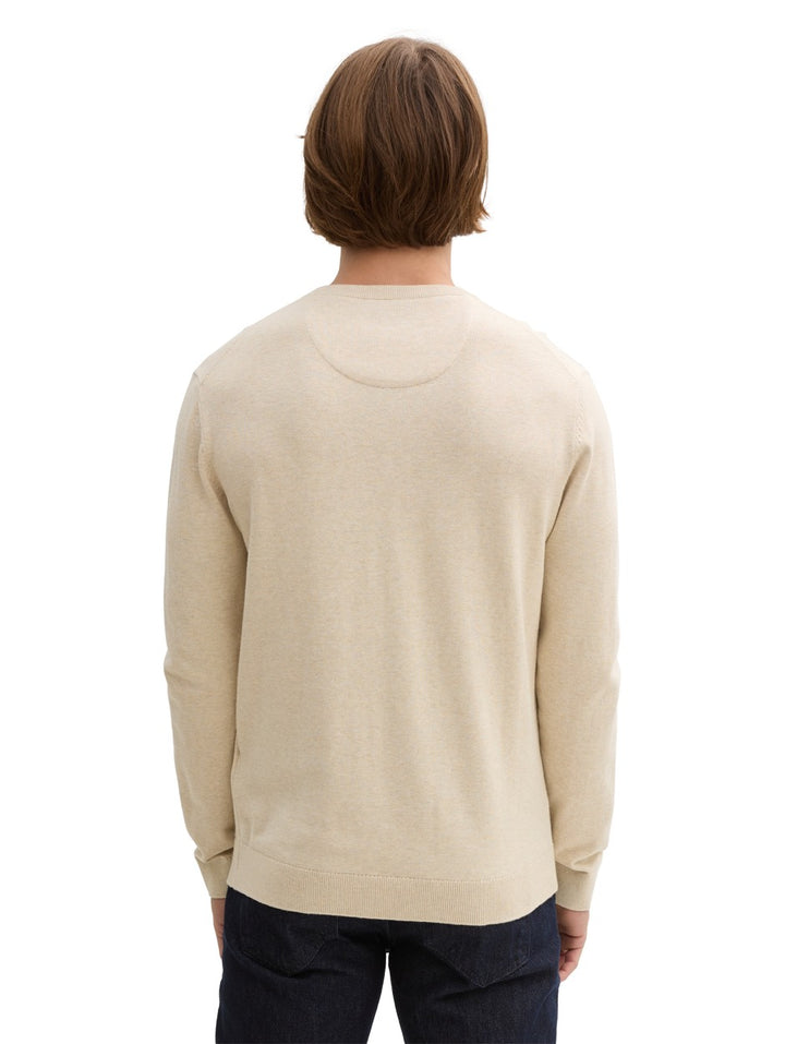 V-neck Stucture Neck - Zand