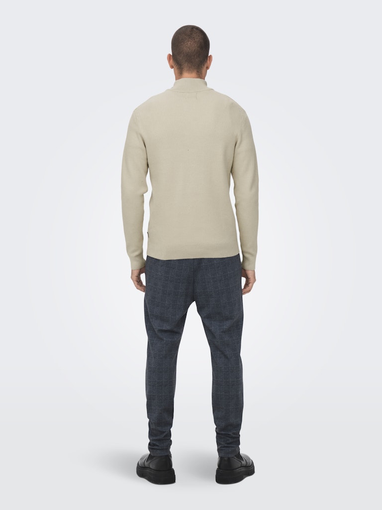 Onsphil Reg 12 Struc Half Zip Knit - Zand