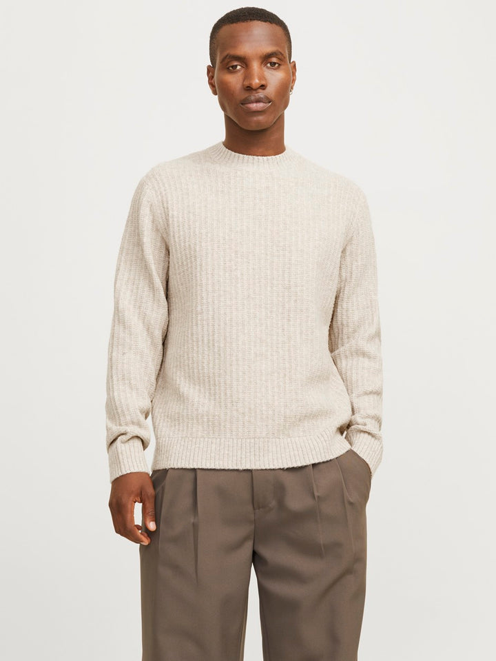 Jprcchowell Knit Crew Neck - Zand